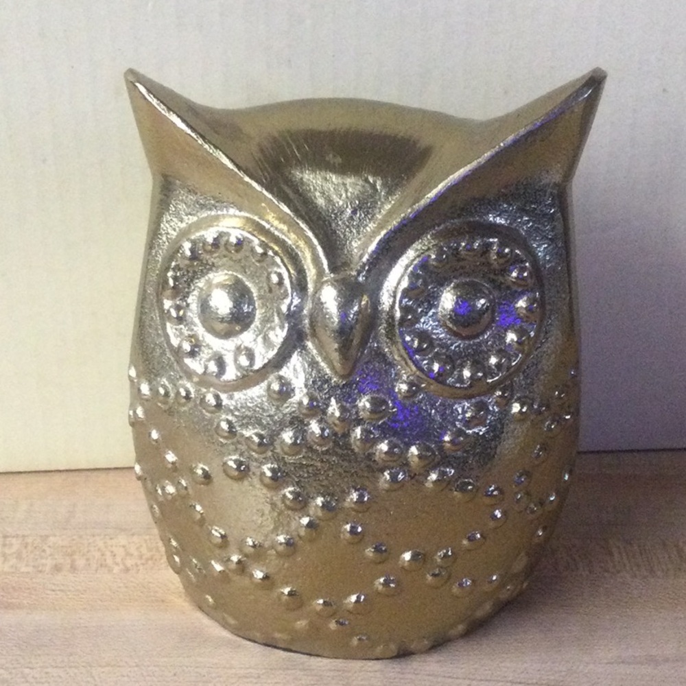 New Gold Metal Owl Art